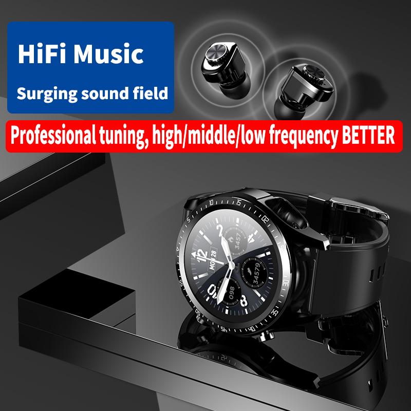 Tws 2 In 1 Blue Tooth Earphone Smart Watch Hifi Music Headset 1.28 Inch Heart Rate Sports Earbuds Wireless Headphone Smartw