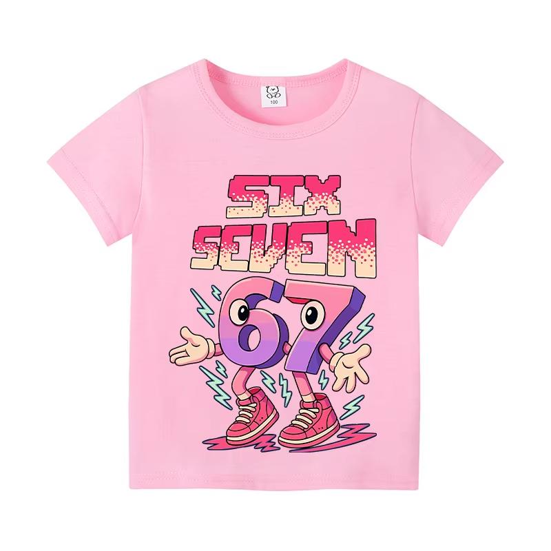 Kids SIX SEVEN  Brainrot Meme Graphic TShirt Soft Cotton Casual Wear for Boys  Girlsdf0154