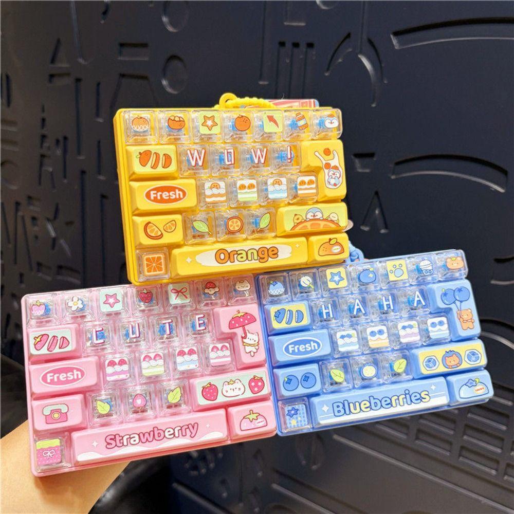 26 Keys Mechanical Keyboard Toy Clear Key Sounds Bag Pendant Charm Stress Relief Use