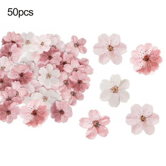 Edible Paper Flower Cake Decorations Cherry Sakura Dessert Cake Toppers Weddings Birthday Party Cake Accessories