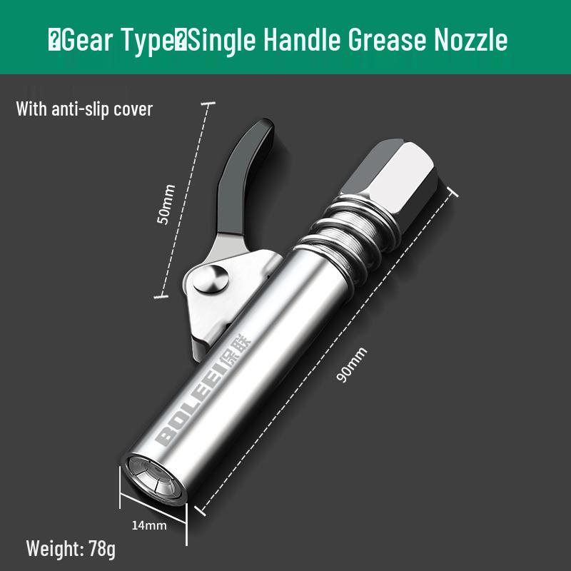 High-Pressure Self-Locking Grease Gun Nozzle - Electric, Pneumatic, Manual Compatible