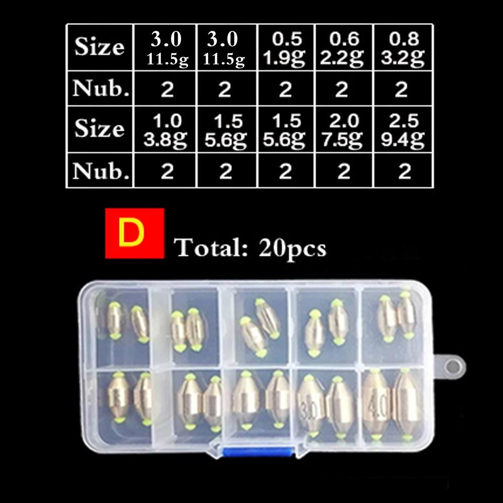 

15/20 шт. Мідні коропові рибальські грузила Швидкий вхід у воду Вага 0.5-3.0# Японія Морські рибальські аксесуари Швидка заміна