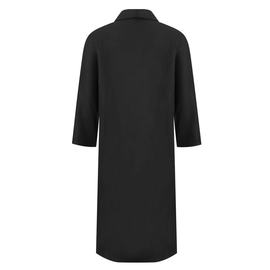 Moda Kadın Günlük Düz Renk Uzun Kollu Uzun Yün Palto