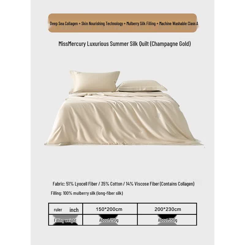 Mercury Home Textiles Washable Silk Summer Quilt