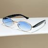 KAMMPT Oval Sunglasses Women 2026 New Vintage Metal Rim Casual Shades Trendy Stylish Retro Luxury Brand Design Decor Sun Glasses