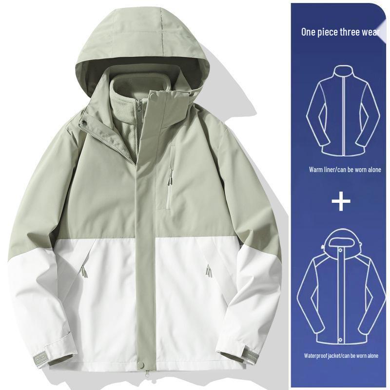 

Moon Blue Unisex 2024 Waterproof & Windproof 3-in-1 Outdoor Jacket for Climbing & Streetwear S