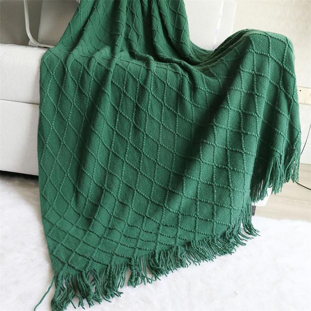 Soft Tassel Knitted Bohemian Blanket Plaid Vintage Sofa Cover Living Room Nap Blanket Household Bed Blankets 110x130cm