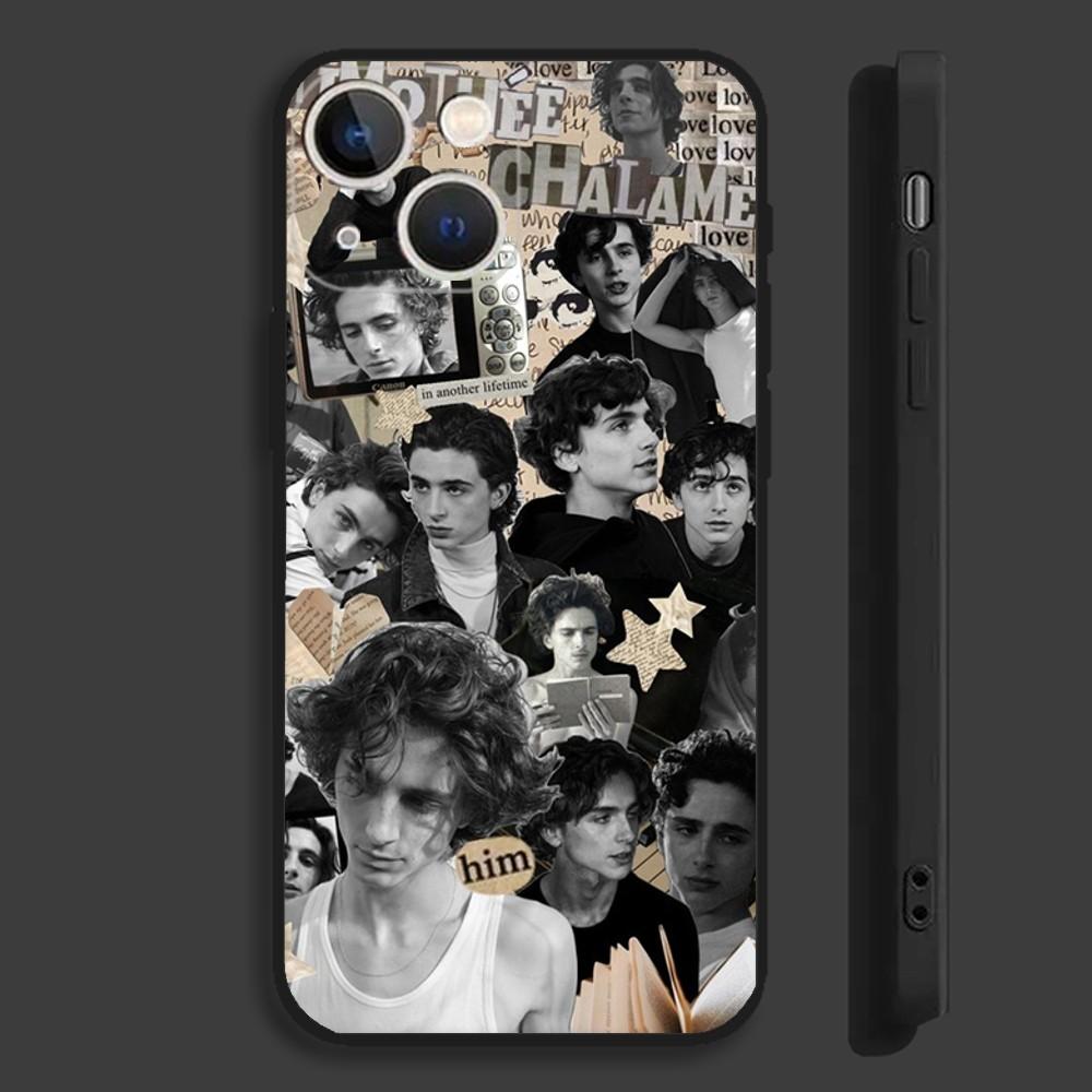 T-Timothée Chalamet Handyhülle Für iPhone15,14,13,12,11,Pro,Max,Plus,Mini,X,XS,XR,8,7,6,S,Plus,SE Weiche Schwarze Hülle
