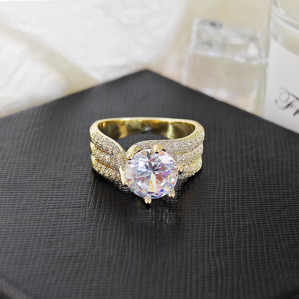 Cross Six-Prong Luxury Pavé Ring - Classic European & American Style, Hot Selling Women's Jewelry R7851