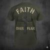 Faith Over Fear - Distressed Cross Crown Of Thorns T-Shirt: Christian Religious Gift