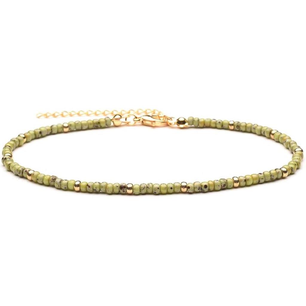 Starain Small Bead Anklets for Women Beach Foot Ankle Bracelet Cute Colorful Boho Beaded Anklets 8 inches