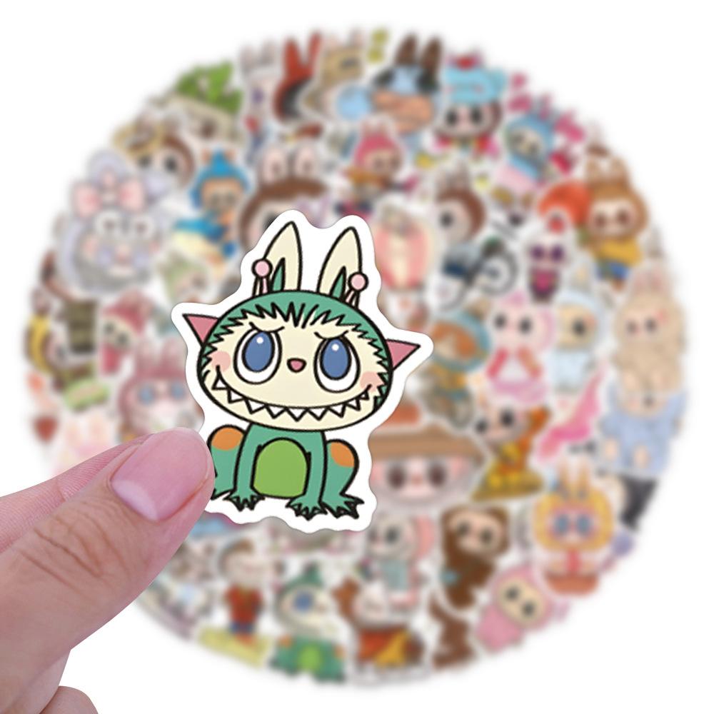 

10/58 шт. Смішні Милі Наліпки Лабубу Наліпка Лабубу DIY Телефон Гітара Ноутбук Ноутбук Валіза Чашка Водонепроникна Наліпка 10pcs