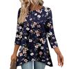Tunika-Oberteile für Damen Locker sitzende Oberteile mit Prints 3/4-Ärmel Damenoberteile mit asymmetrischem Saum