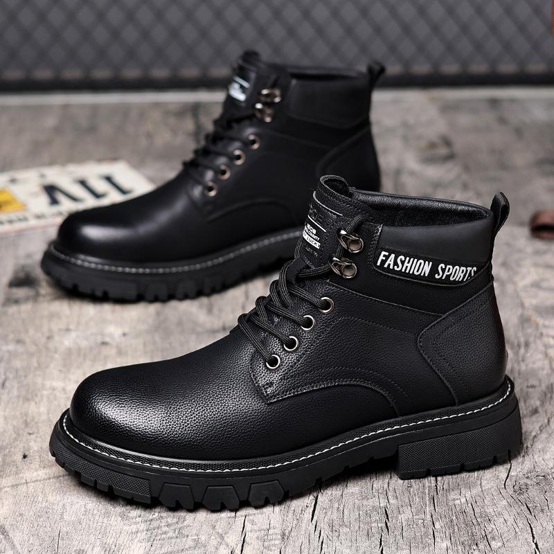 2025 Winter New Martin Boots Men's Fleece Thickened Warm Cotton Boots High Top Cotton Shoes Men's