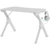 Mars Gaming MGD - Bureau Gamer Blanc - Support Casque + Bouteille - 110x60cm