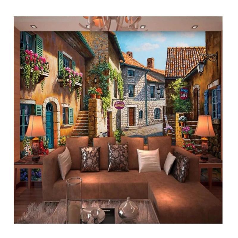 Tapete Europäische Stadtlandschaft 3D Wandbild Restaurant Wohnzimmer Hintergrund Tapete
