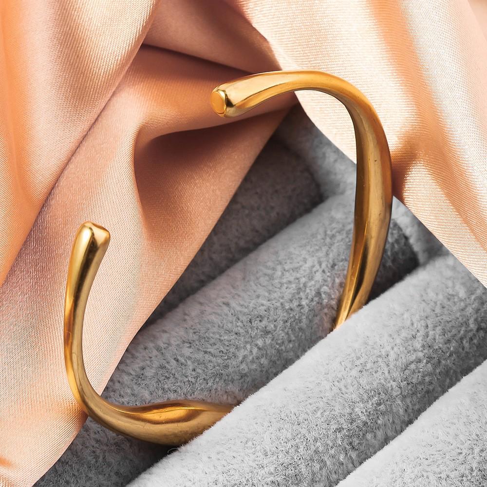 Irregular Geometric Titanium Stainless Steel Bracelet - Sleek, Fashionable, Cool Open Design