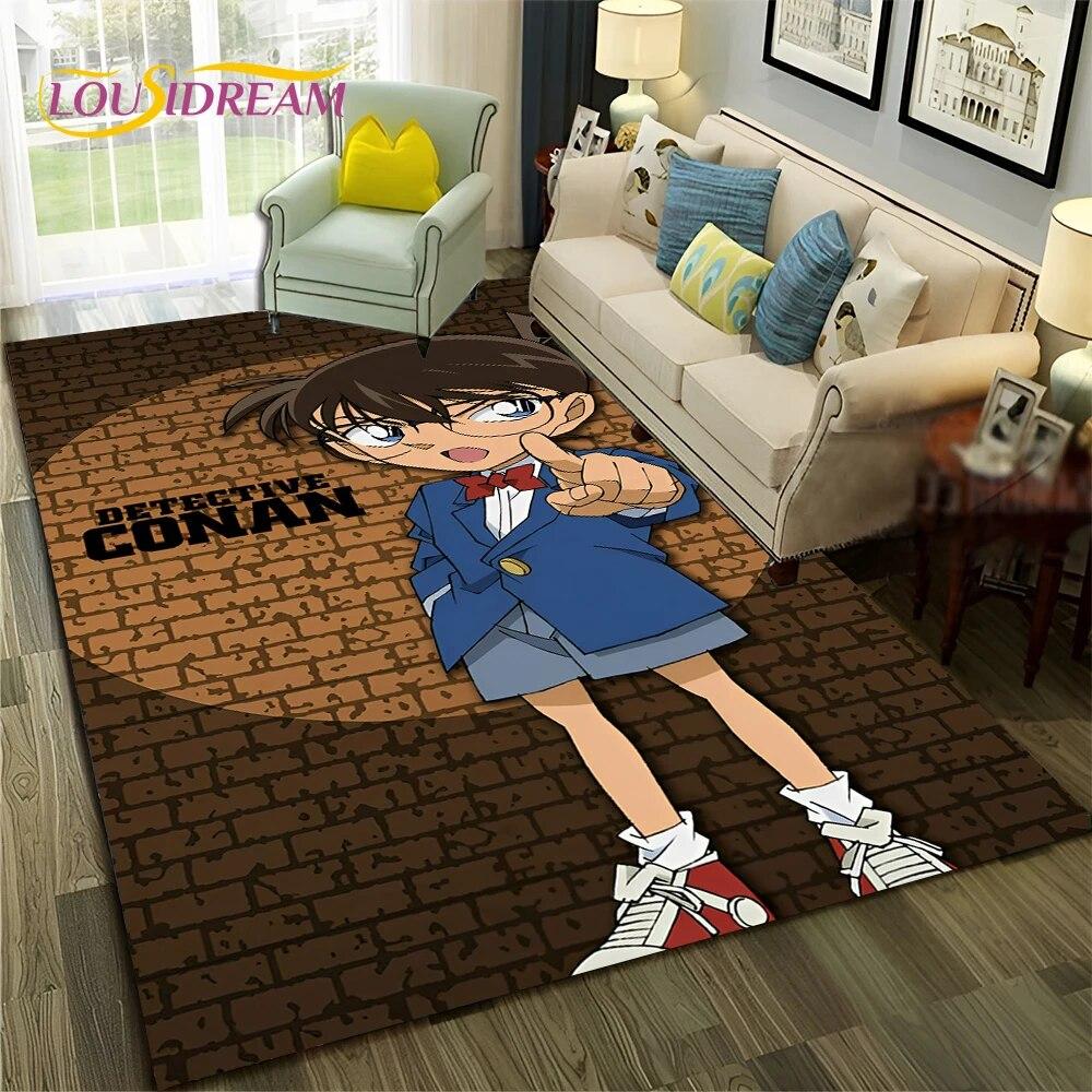 Cartoon HD Detective Conan Anime 3D Carpet Rug for Home Living Room Bedroom Sofa Doormat Decor,Child Area Rug Non-slip Floor Mat