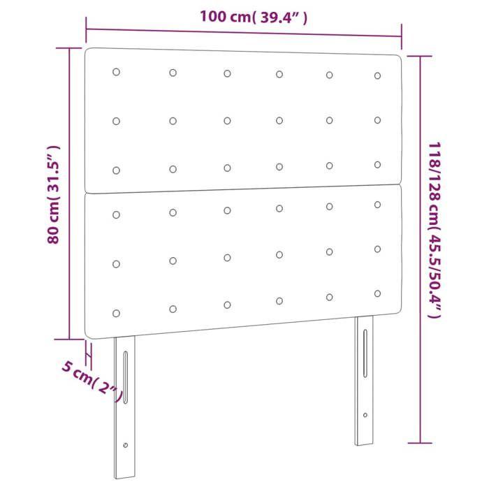 VidaXL Tête de Lit à LED Meuble de Chambre à Coucher Accessoire de Lit Simple Tête de Cadre de Lit Intérieur Cappuccino 3122513