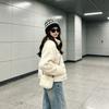 Design sense knitted sleeves splicing down cotton-padded clothes women's winter small people thickened warm bread clothes cotton-padded jacket