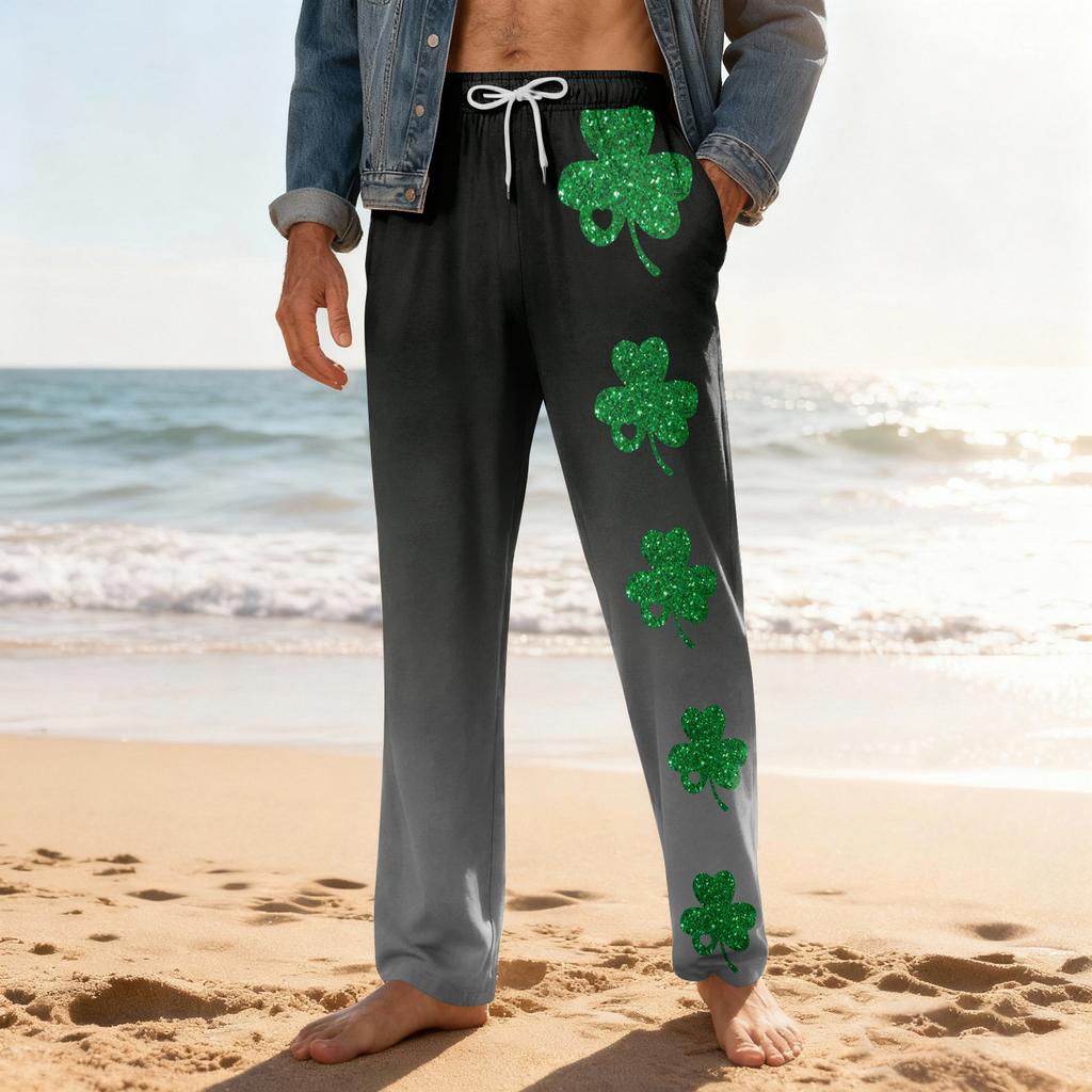 Men's Home Soft Pajama Pants Drawstring With Pockets Casual Sports Pants