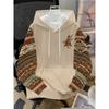 Mens Hooded Sweatshirt Soccer Print Breathable Loose Fit Casual Wear