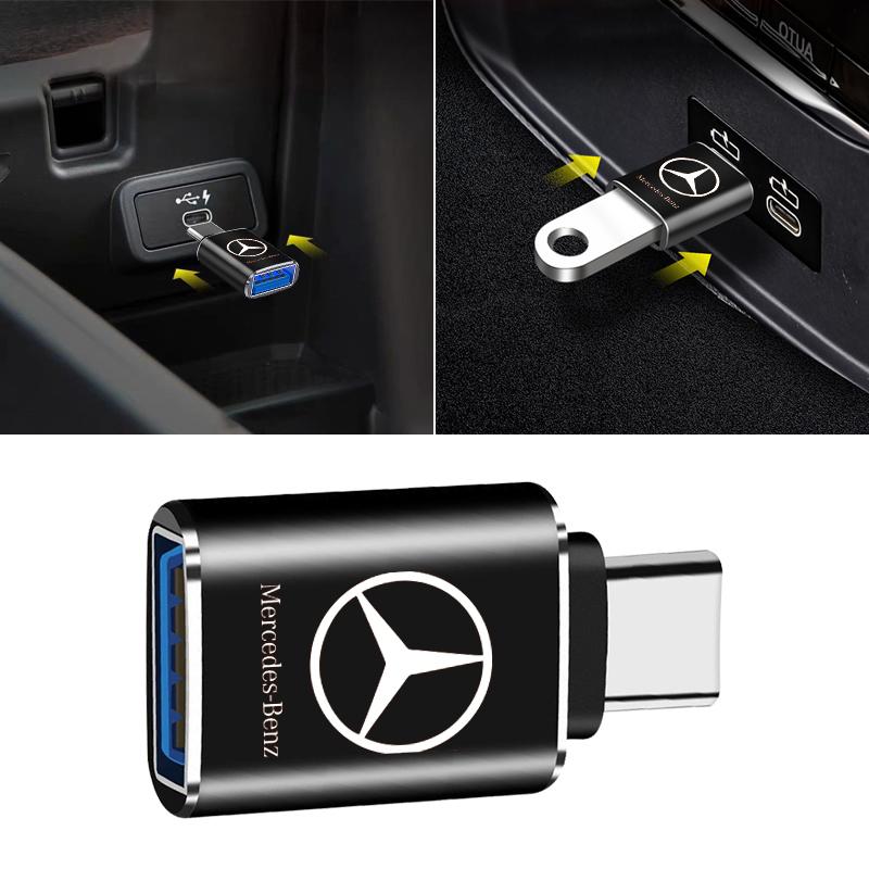 1 ks Nabíjecí adaptér do auta Typ-C na USB Konvertor Autopříslušenství Pro Mercedes-Benz C500 C200 C300 B C E GLA CLA GLK GL ML GLE Třída Autopříslušenství