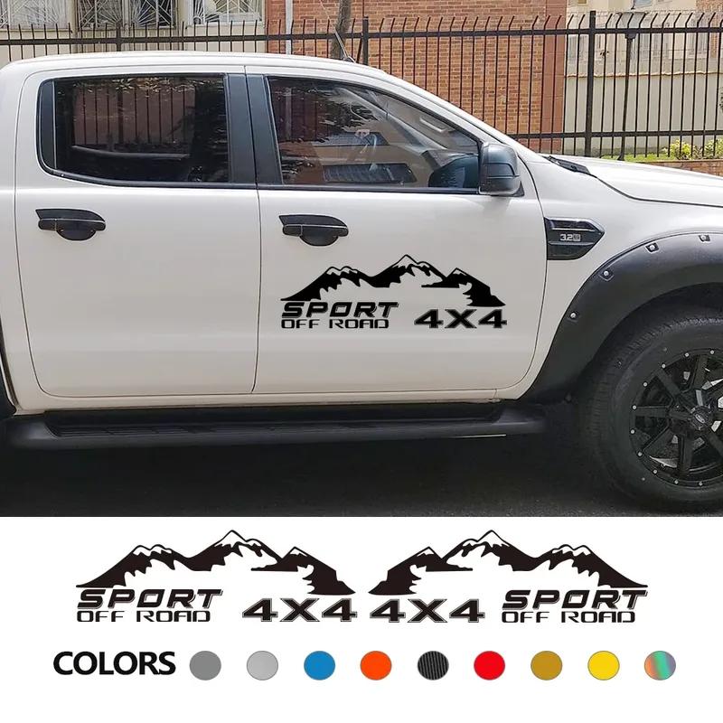 Car Sticker Pickup 4X4 Sport Off Road Graphcics Mountain Decal For Ford F150 Ranger Chevrolet Silverado Dodge Ram Isuzu Dmax