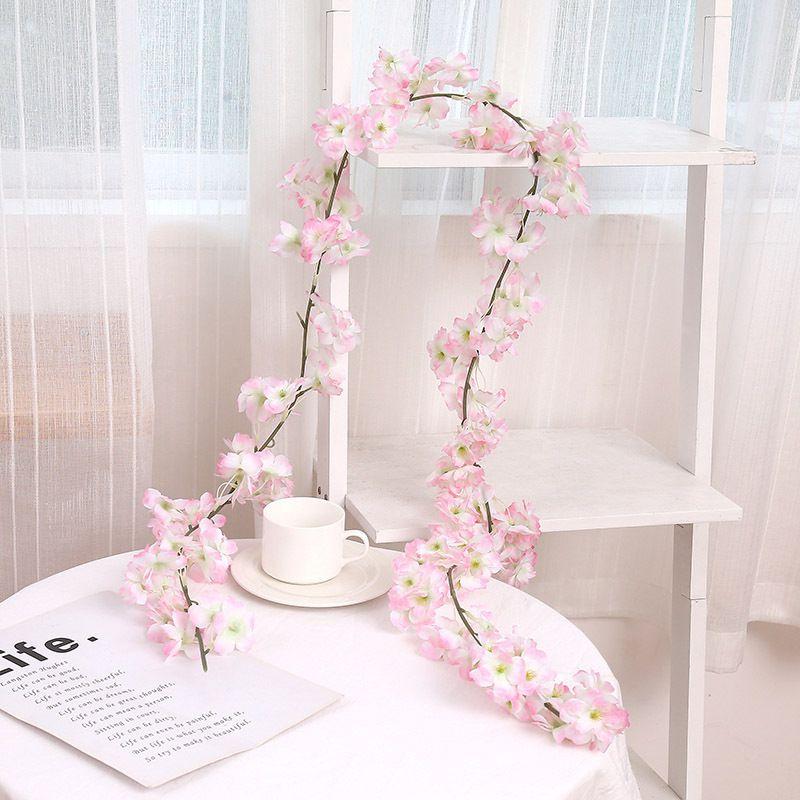

Вишня Ротанг Искусственный Поддельный Цветок Сакура Подвесная Свадебная Гирлянда Декор Растение