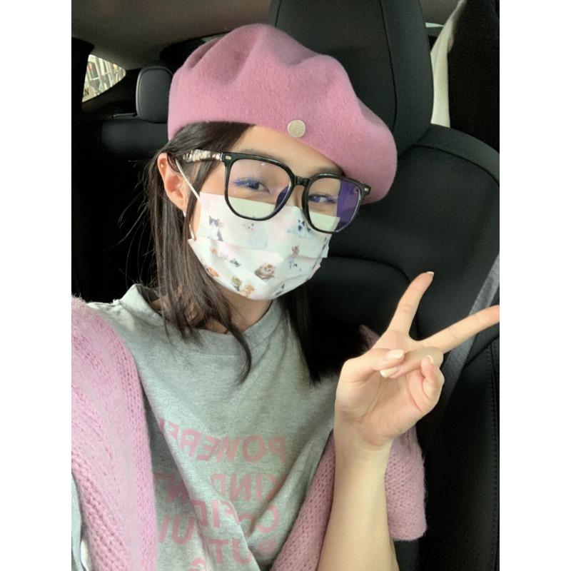 Korean New High Quality Wool Beret for Women In Autumn and Winter Versatile Temperament Retro Face Showing Small High End Hat