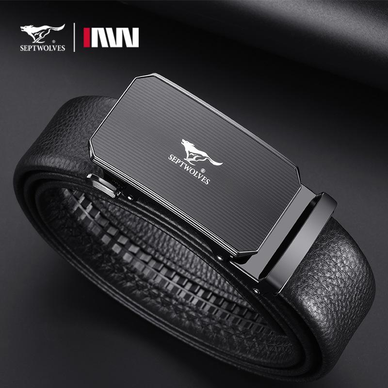 

Новый мужской ремень с автоматической пряжкой, ремень из натуральной кожи первого слоя, универсальный ремень в подарок 110cm