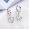 Korean Style Rubik's Cube Love Square Earrings – Cute Fashion Dangle Studs for Women