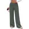 Women's High Waist Wide Leg Pants Color Soft Casual Trousers