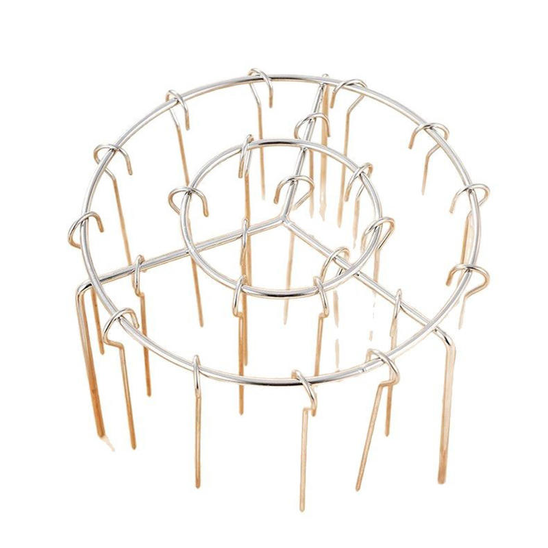 Kitchen Vertical Skewers Holder Round Air Fryer Grill Rack Detachable Grill Kebab Rack with Steel Sticks