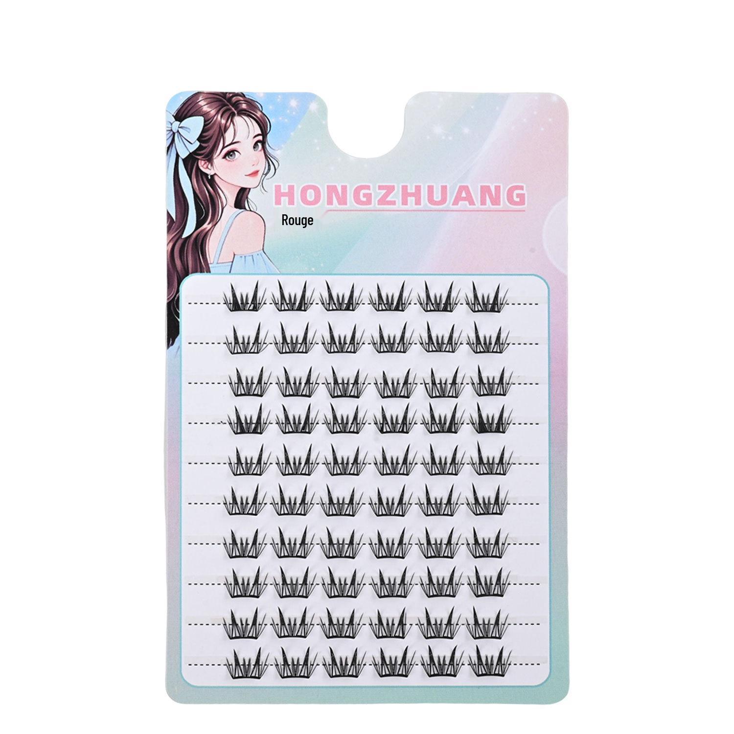 Десятирядные самоклеящиеся накладные ресницы большого объема в стиле «лисий глаз»: Плотный комикс Циншань