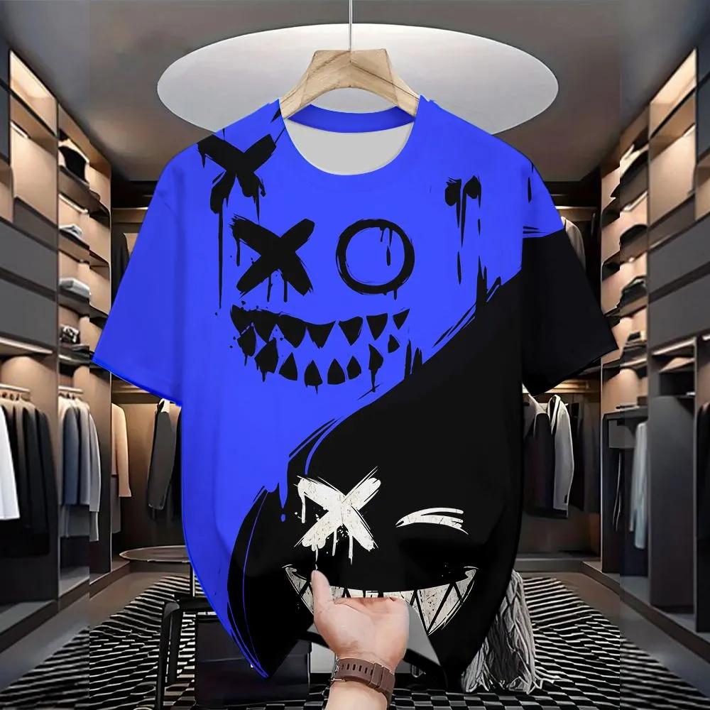 T-shirt Men's Fashion Printed Pattern Crew Neck Versatile Short Sleeve Casual Comfort Top