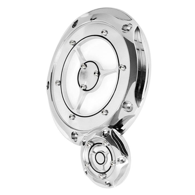 2pcs Motorcycle Derby Timer Clutch Timing Covers 5 Holes for Harley Dyna Road King Electra Glide Fat Boy Street Glide