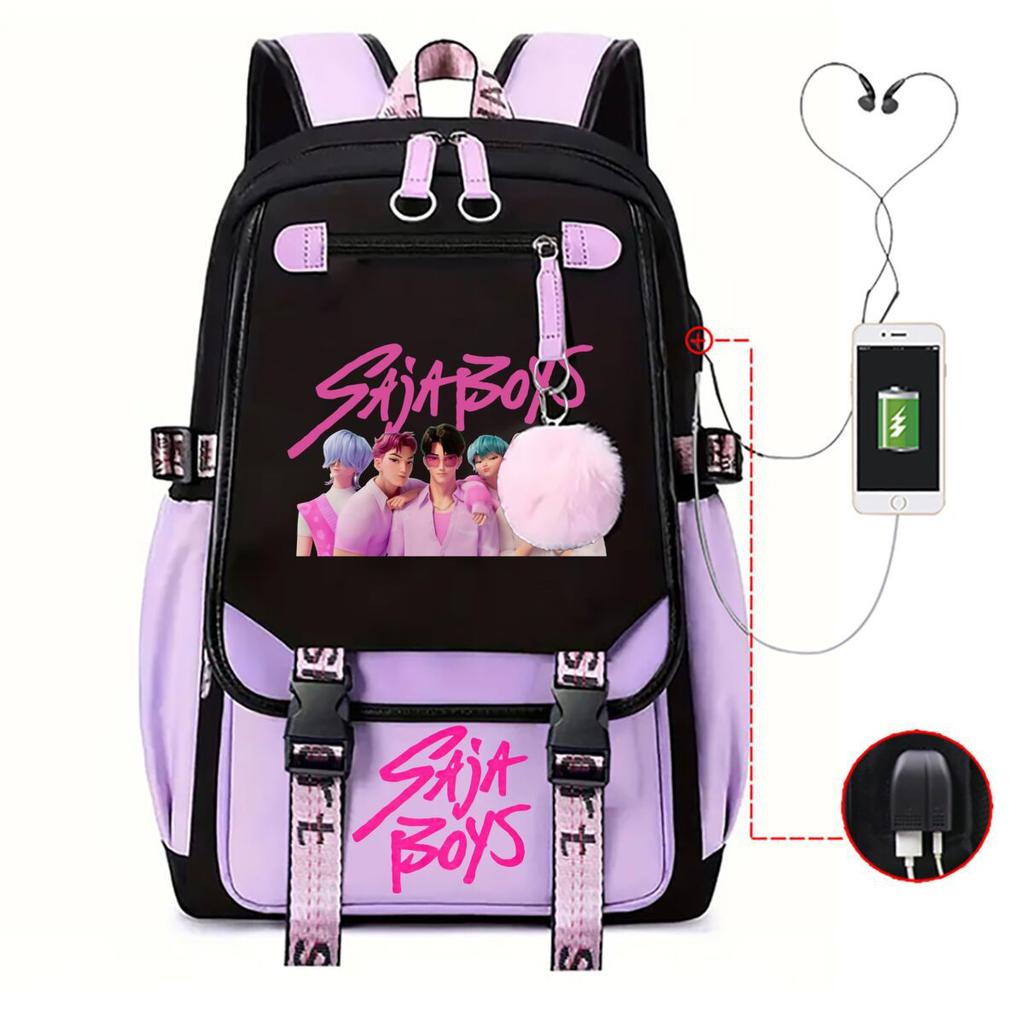 Anime Cartoon Printing High Value Student Spine Protection Schoolbag Going Out Leisure Backpack With Usb