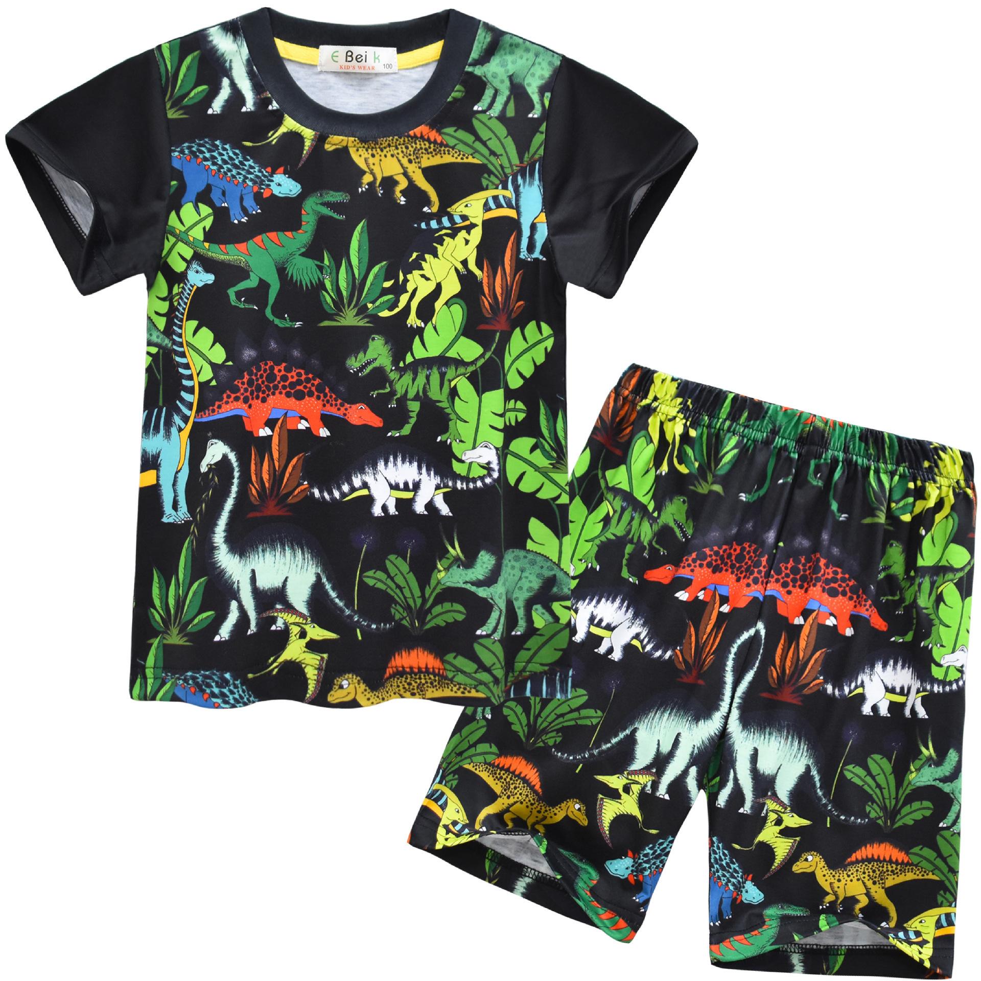 Cartoon Digital Printing, Children S Loungewear, Short-Sleeved Set 9041 100