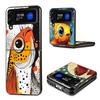Pop Art Zeichenideen Fisch Handyhülle Für Samsung Z Flip 7 6 5G Galaxy Z Flip4 Z Flip5 Z Flip3 Hülle Schwarze Harte PC Schale Schutz