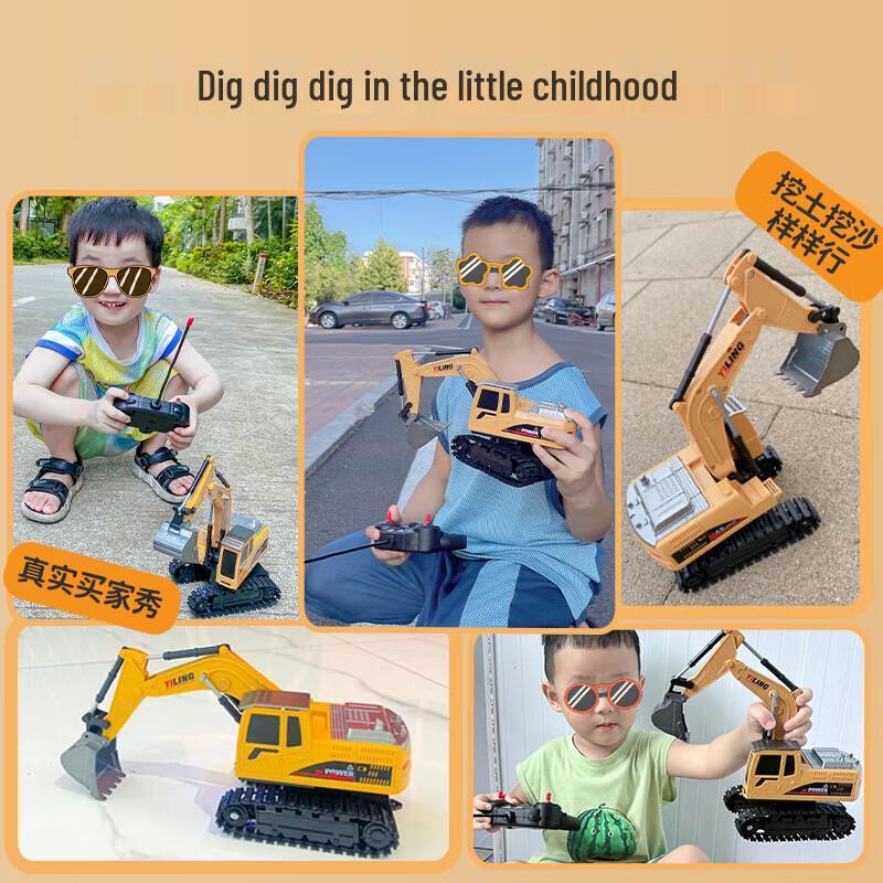 COODORA Large Alloy Remote Control Excavator Toy
