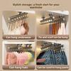 Adjustable Suction Cup Hook Space Saving Pull-Out Clothes Hanger Scarf Tie Rack  Closet Storage