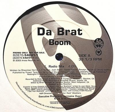 12inch Record DA BRAT - Boom 82876542411 Arista 2003 US Rap & Hip-Hop/R&B Used