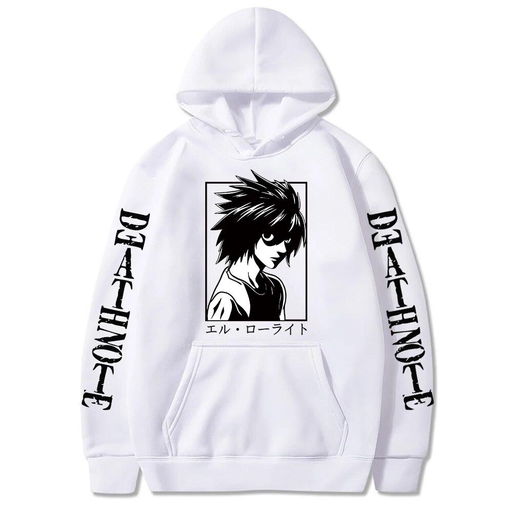 Hot Anime Death Note Yagami Light Print Hooded Men Women Hoodies Classic Simple Streetwear Prevalent Pullover Harajuku Unisex Sweatshirt