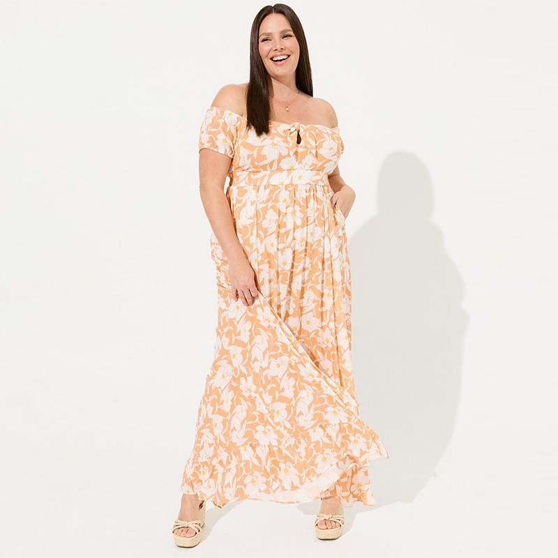 

Plus Size Women s Clothing Plus Size Ladies Vacation Style Waist off-Shoulder Dress Women s Summer Elegant Slimming Slim Fit Long Dress B01 Defective 00