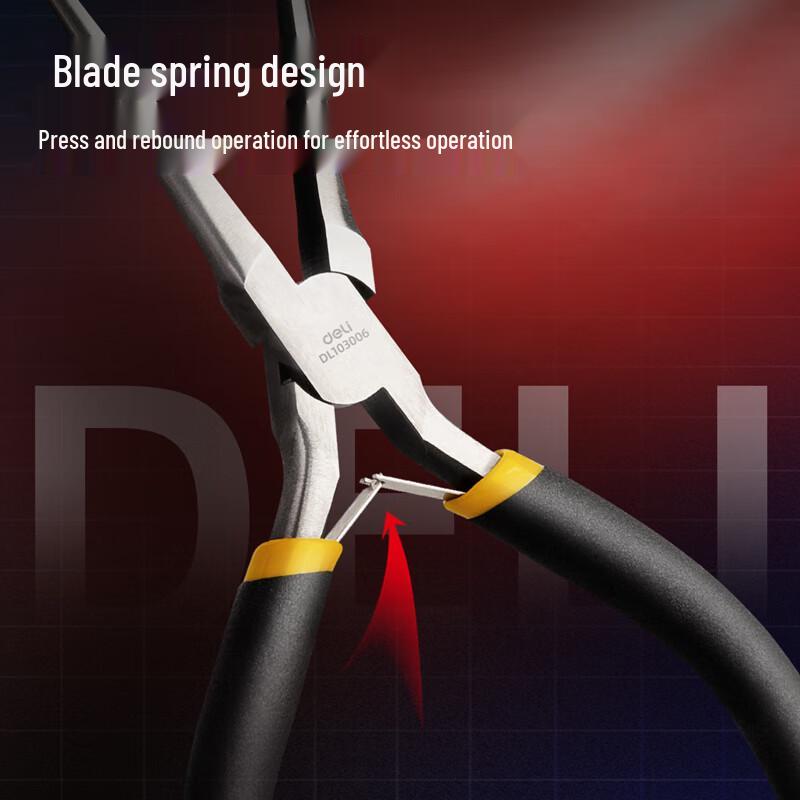 Deli High Carbon Steel Mini Needle-Nose Pliers with Plastic Handle - Needle-Pointed Long-Nose Electronic Pliers DL103006