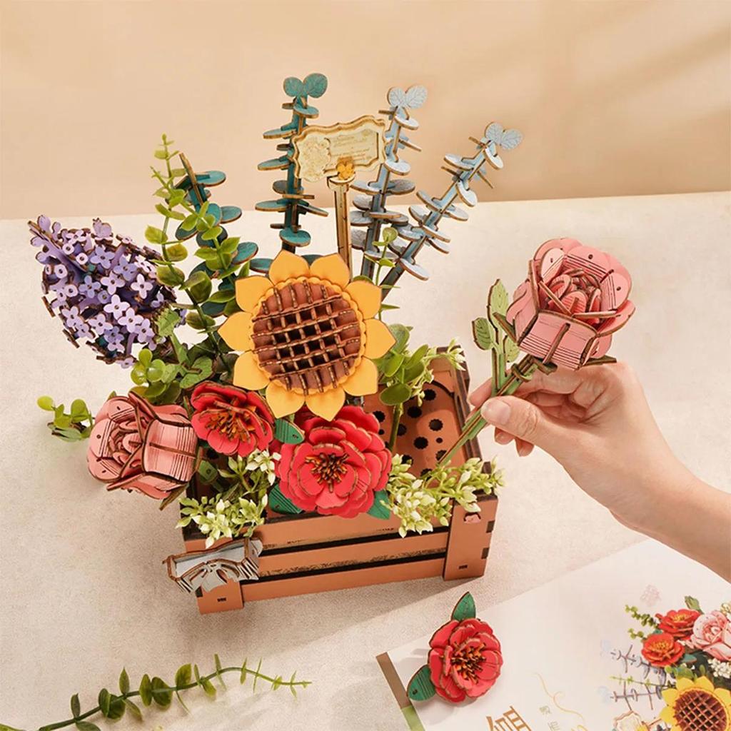 ROBOTIME Rowood Wooden Bloom Box DIY 3D Puzzle TW02H