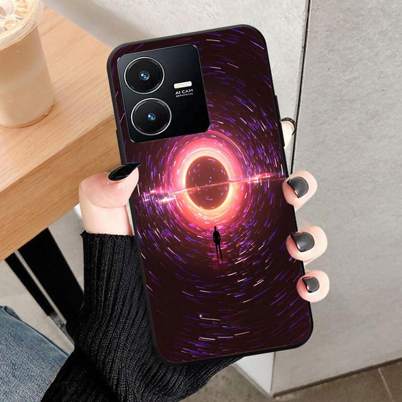 For Vivo Y22 4G Case Wolf Cat Soft Silicone Shockproof Phone Cover For Vivo V2207 V2206 Y22s Y 22 Y 22S Cases 2022 Black Bumper
