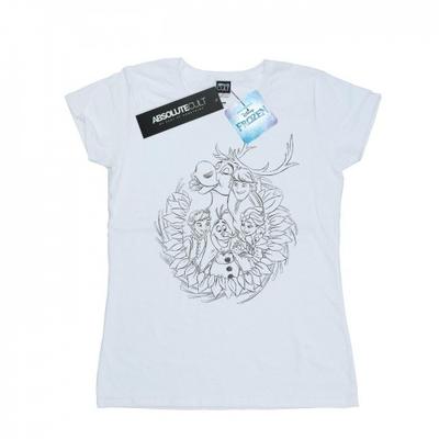 Womens/Ladies Frozen Friends Wreath Cotton T-Shirt