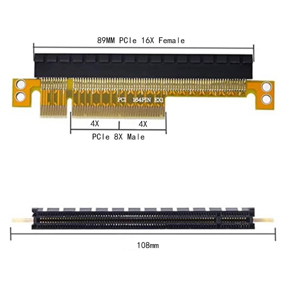 WLGQ PCI-E X8 - X16 180-degree Adapter PCIe Riser Card PCI Express Male-female Riser Card